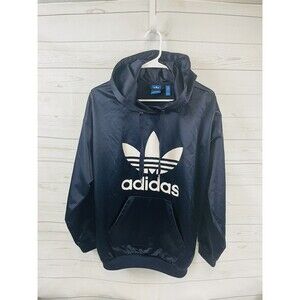 Adidas Originals Women's Satin Trefoil Hoodie  Pullover Legend Ink White Small